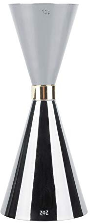 OEBUAFI Taza Medidora de Vino para Bebidas con Forma de Cono Jigger de Acero Inoxidable de para Bar Hotel 30ml 60ml Revestimiento Negro