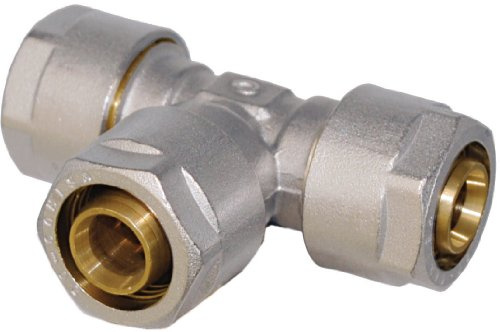 WIROFLEX | T-Stück inklusive Adapter | Klemmring | Komplettlösung | Schraubsystem | Fitting | 20 x 20 x 20 mm | Für Mehrschichtverbundrohr