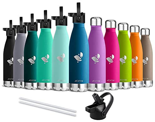 AORIN Vakuum-Isolierte Trinkflasche - 500ml - Wasserflasche BPA-Frei,24 H Kühlen & 12 H Warmhalten, Ideale Thermosflasche für Kinder, Schule, Sport, Outdoor, Fahrrad, Fitness