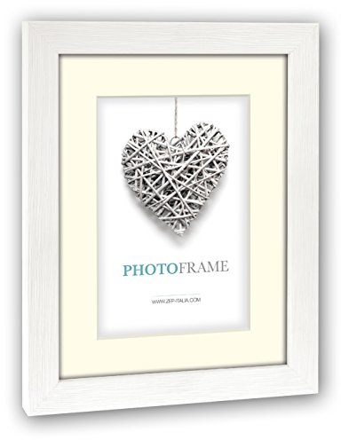 ZEP Cadre photo Regent, bois, blanc, photo 9 x 13 cm avec support ou 13 x 18 cm sans support