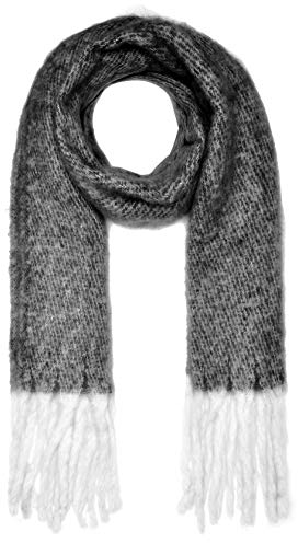 Autiga großer Damen Strickschal Fransen XXL Wollschal Oversized Winterschal Deckenschal schwarz