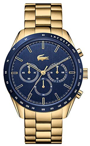 Lacoste Chronograph Quarz Uhr für Herren Kollektion Boston mit Goldfarben Edelstahlarmband - 2011096