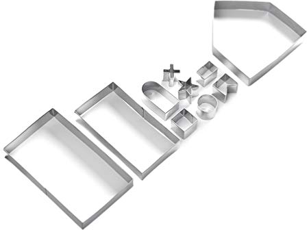 10PCS Lebkuchenhaus Ausstechformen Weihnachten Set: Edelstahl Keksausstecher Weihnachten Lebkuchenhaus Bausatz Lebkuchenform Lebkuchenhaus Ausstecher für Motivtorten Geburtstag Torten Fondant