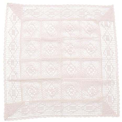 VALICLUD 60X60cm Gehäkelte Tischdecke Baumwollspitze Tischsets Boho Gewebte Tischdecke Tischläufer Dekorative Makramee Spitze Hochzeit Esstisch