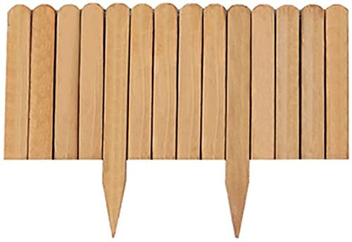 Gartenzaun Zaunelemente Miniatur Deko Holz im Freien Streikposten Zierplatte Grenze dekorative Gartenzaun Rand für Patio Blumenbeet Veranda Gras Blumenbeete Landschaftsbau llxyzrzbhd168(Color:Brown;S
