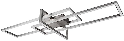 Trio Leuchten LED Deckenleuchte Salinas 620310307, Metall Nickel matt, inkl. 34 Watt LED, Switch Dimmer