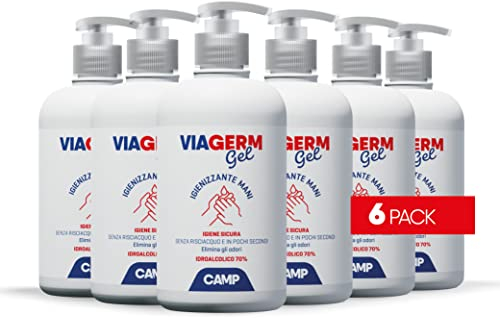 CAMP VIAGERM Gel Igienizzante mani con alcool 70%, flacone 500 ml x 6 pz