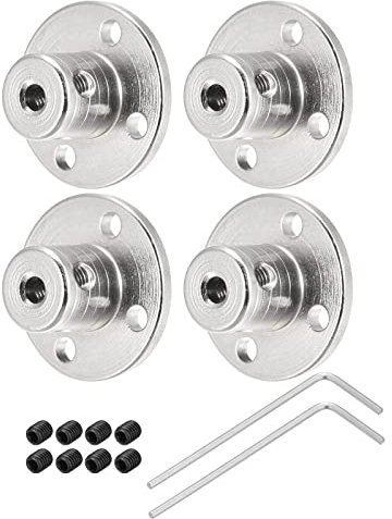sourcing map 4pcs 3mm Coupleur Bride Couplage Connecteur Arbre Axe Raccords pour Bricolage RC Modèle Moteurs avec 8pcs Serrage Vis 2pcs M1.5 Hexagonale Clé