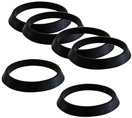 Qrity 6 PCS Cone Seal Ring Silicone Washer Waste Pipe Seal Ring for 1 1/2 Inch Drain Pipe Sink Odour Trap Siphon, Waste Pipe O Ring Seal