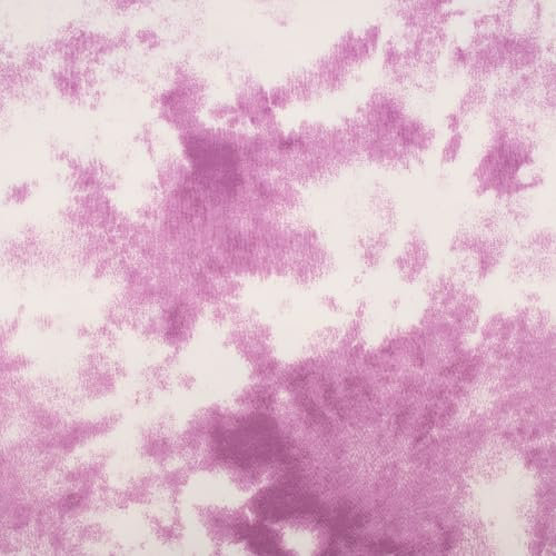 SCHÖNER LEBEN. French Terry Sommersweat Meterware Tie Dye Batik weiß lila 1,45m
