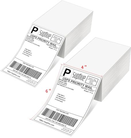 4 x 6 Etiketten Selbstklebend Direkte Thermoetiketten Phomemo Etiketten für Logo, Adresse, Versand, Pakete, kompatibel mit Rollo Thermopapier Versandetiketten (1000 Stück 10.2 x 15.2 cm)