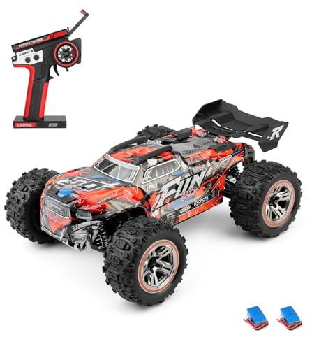 Goolsky Ferngesteuertes Auto, RC Car 2,4 GHz, 1/18 All-Terrain-Ferngesteuerter LKW, 60 km/h Hohe Geschwindigkeit RC Auto Offroad Geländewagen Crawler mit bürstenlosem Motor LED-Licht