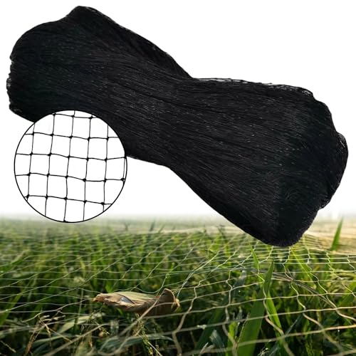Filet Poulailler 7,5x15 m, Anti Oiseaux Noir Réutilisable, Voliere Anti Pigeon pour Jardins, Vergers, Champs, Serres et Plus