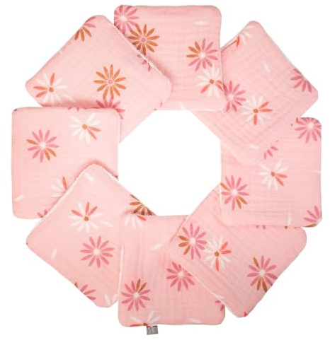 SEVIRA KIDS - Lingettes bébé lavables 8 pièces Rosella Made in France