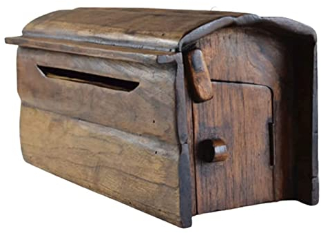JDSHFEN Vintage-Briefkasten aus Holz zur Wandmontage, Briefkasten mit mittlerer Kapazität, Heimdekoration mit Deckel, Briefkästen für den Innenbereich, sicherer