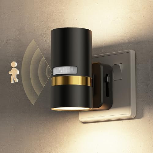 LOHAS-LED Motion Sensor Night Light Plug in Wall, 1 Pack, Dimmable 0-100LM, Auto On/Off, Warm White 3000K, Plug-in Night Light for Hallway Bedroom Stairs