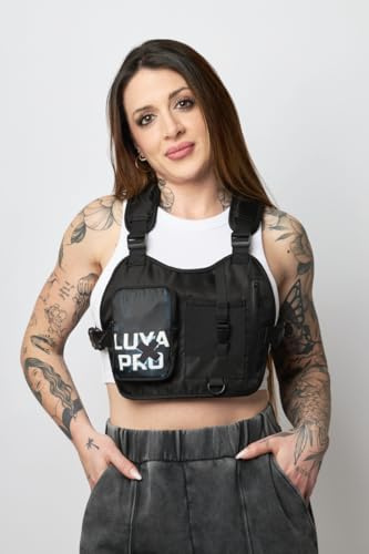 LuyaXpro Pechera Cámara de acción Universal teléfono Pecho Correa arnés Montaje para Smartphone, Mochila Multifuncional con Bolsillos, Deportes Extremos como Moto, Bicicleta, Accesorio Movil (Smoke)