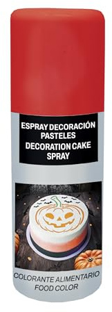 FIESTAS GUIRCA | Spray Décoratif pour Gâteaux Rouge (100 ml) - Ustensile de Cuisine pour Décorer Gâteaux et Desserts - Idéal pour Halloween et Fêtes à Thème - Accessoire de Pâtisserie - Rouge