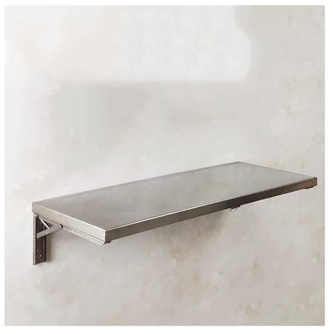 Klappbarer Edelstahl-Schreibtisch zur Wandmontage, für kleine Räume, ideal für Küche, Esszimmer, Hausbar und Werkbank, 70 x 35 cm