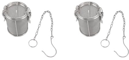Passoire à thé 2 Pièces, Passoire à thé en Acier Inoxydable pour thé en Vrac, Support de Boule de thé à Mailles Fines avec Crochet de Chaîne et Couvercle, Sachets de Filtre à thé