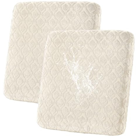 SHANNA Stretch Sofa Sitzkissenbezüge rutschfest Sofabezug: Gartenmöbel Couchkissen Schonbezüge wasserdichte Outdoor Patio Couch Kissen Schonbezug Möbelschutz für Haustiere (2-Sitzer,BeigeMuster)