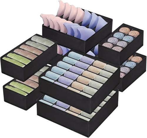 Zosenyer 8 Stück Unterwäsche Organizer, Schubladen Organizer Faltbar Akleiderschrank Organizer Aufbewahrungsbox für Kleidung BHs Socken Krawatten Höschen Scarves