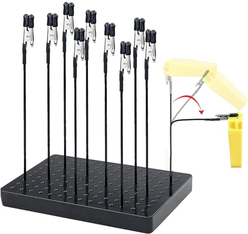 Spray Paint Holder, 10 Pcs Alligator Clip Sticks with Painting Stand Base, Modeling Tools, Airbrush Holder for Soldering Aid,Model Parts,Memo, Photo