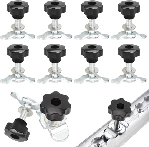 Forbabe 10 Stück Airlineschiene Zubehör, M8x40mm Schraubfitting | Airlineschiene Fitting Fixierungsbereich 0-30 mm, laden 500kg / daN (M8x40MM)
