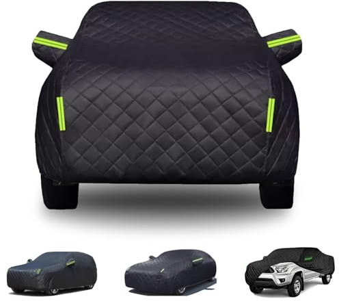 Thickened Cotton Hail Protector Car Cover Outdoor for Jaguar XF (2007-2025) Covers,Breathable All-weather Anti Hail Car Cover UV-proof Rain-proof Scratch-proof(495.6 * 145.6 * 188.5 cm,Black)