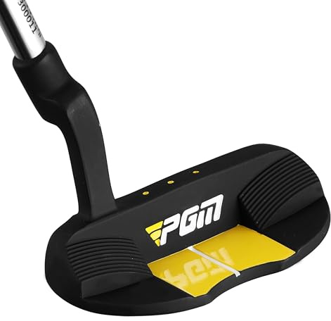 PGM JRTUG017 - Putter da golf per bambini, per destrorsi, in acciaio inox, con controllo migliorato, per bambini dai 10 ai 15 anni, colore: nero e giallo