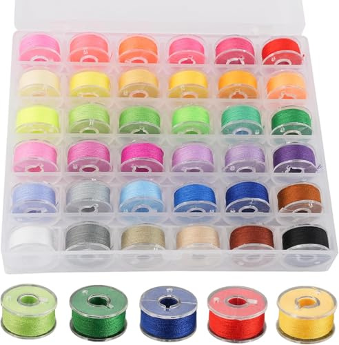Zoyiancy 36 rotoli di filo di cotone cerato con scatola, 20 m x 0,5 mm, nastro di cera, cordoncino di cotone, filo di nylon per braccialetti fai da te per fai da te
