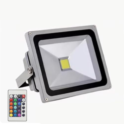 MQDLJSE Proiettore a LED - Faretti a LED per Esterni, faretto a LED da 220 V, Luce per Alberi a LED Impermeabile per Esterni IP65, per proiettore da Cantiere per Esterni (RGB + Telecomando