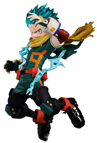 DAYIYUE MHA Anime Izuku Midoriya - Figura de héroe Deku de 13 cm, postura de salto, traje de batalla, momento dinámico, figuras de PVC, modelo para decoración de escritorio y regalo coleccionable
