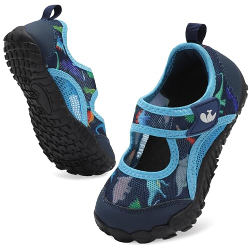 JOINFREE Kids Water Shoes Boys Girls Barefoot Sandals Quick Dry Closed Toe Wide Fit Aqua Shoes for Beach Paddling Pool River Walking Hiking Summer Outdoor Play