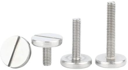 YANGC M2 M2.5 M3 M4 M5 M6 304 Tornillo de cabeza plana ranurada de una palabra de acero inoxidable Perno de pulgar de cabeza ranurada redonda grande(5mm,M4(3pcs))