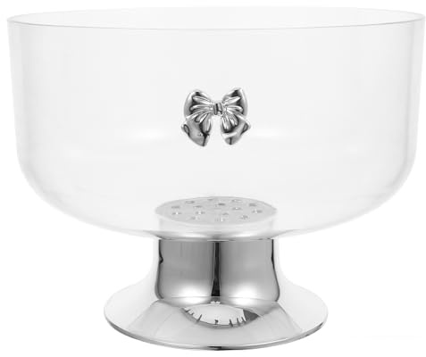 WESIEVYA Cuenco de Postre con Base Acrílico Transparente 20 Cm Alto 23 Cm Profundidad, Tazón Decorativo para Frutas y Cocina, Frutero para Cocina Multifuncional para Hogar y Fiestas