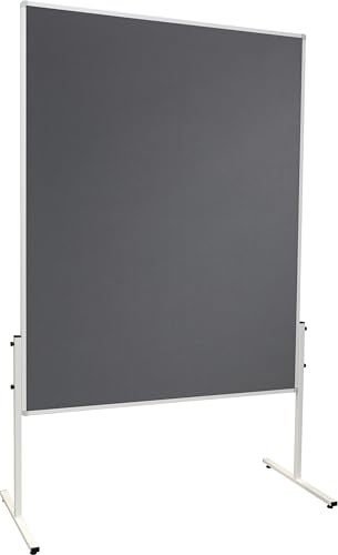 FRANKEN Moderationstafel X-tra!Line, doppelseitig, pinnbar, 120 x 150 cm, grau/Filz, einteilig, Pinnwand mit Standbeinen, CC-UMTF 12