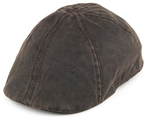 Dorfman Pacific Hats Weathered Cotton Duckbill Flat Cap - Brown L-XL