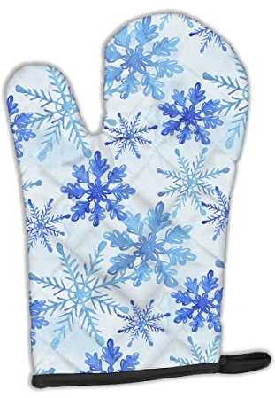 Caroline 's Treasures bb7484ovmt blau Schneeflocken Watercolor verziert Ofenhandschuh, 30,5 x 21,6 cm Multicolor