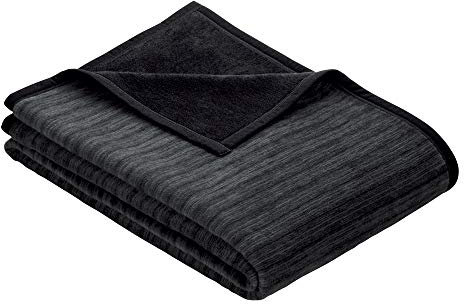 Ibena Wohnmantel Fano 0938/ Kuscheldecke grau mit Druckknöpfen und Reißverschluss 150x200 cm/Angenehm, kuschelig weich ideal für die kalte Jahreszeit erhältlich