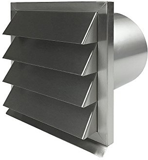 EASYTEC® Edelstahl Außenjalousie DN 125 mm mit Rückstauklappe aus Metall