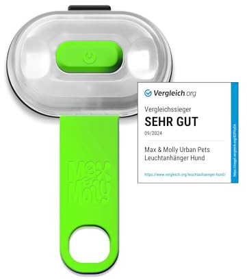 Max & Molly Matrix Ultra LED, Hundelicht für Geschirr, Leine & Halsband, Grün, Wasserfest, USB Wiederaufladbar, Hundelampe LED, Hunde Leuchtanhänger für mehr Sicherheit bei Nacht