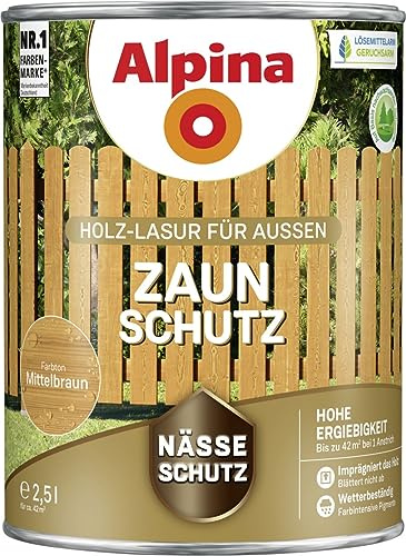 Alpina Zaun-Schutz Mittelbraun 2,5 Liter