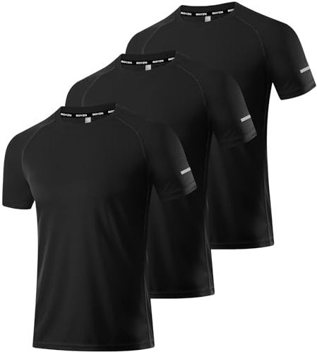 Boyzn 1, 3, 5 or 7er Pack Sport Tshirts Herren Kurzarm T-Shirts Funktionsshirt Laufshirt Schnelltrocknend Atmungsaktive Sport Shirt Sommer Fitnessshirt Trainingsshirt für Running Workout Bodybuilding