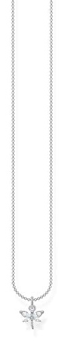 THOMAS SABO Damen Kette Libelle weiße Steine 925 Sterlingsilber KE2097-051-14
