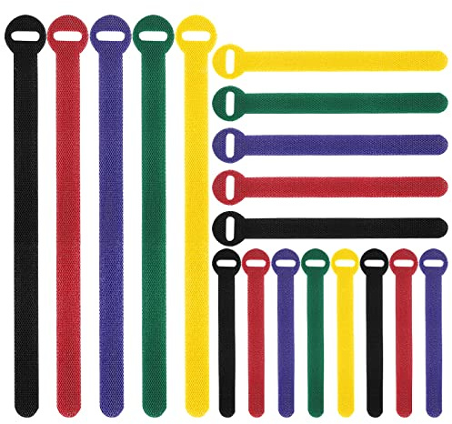 80 Pack Cable Ties Reusable, Adjustable Cable Tidy Wrap Hook and Loop Long Large Strong for PC, TV, Computer, Electronics Cable Management