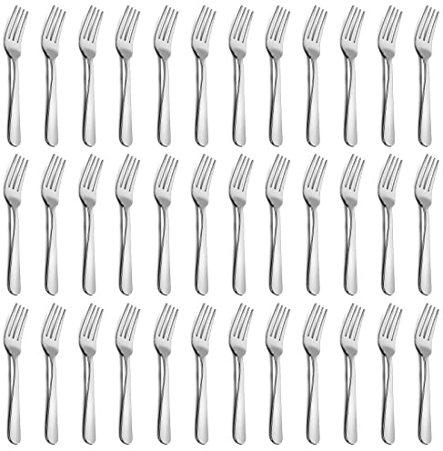 36-Piece Salad Forks Set, Funnydin 5.9 Stainless Steel Forks Silverware, Durable Dessert Forks Set, Cost-effective Small Forks for Home, Kitchen, Restaurant - Mirror Polished, Dishwasher Safe
