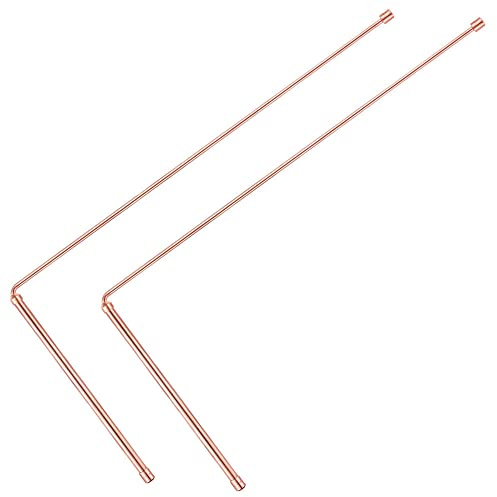 Lot de 2 tiges de radiesthésie en cuivre pur à 99,9 % - Pour outils de chasse aux fantômes, eau de plongée, trésor, articles enterrés, etc (B)