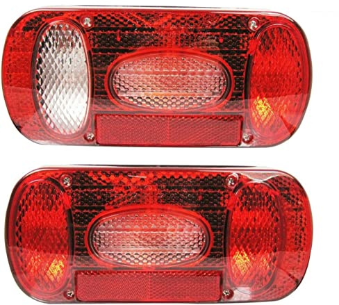 Generico Fanali Posteriori Rimorchio | Fanali Rimorchio 7 Funzioni | Luce Targa, Fendinebbia, Retromarcia, Indicatore Direzione, Catarifrangente | Fari Posteriori Trattore, Fari Posteriori Rimorchio