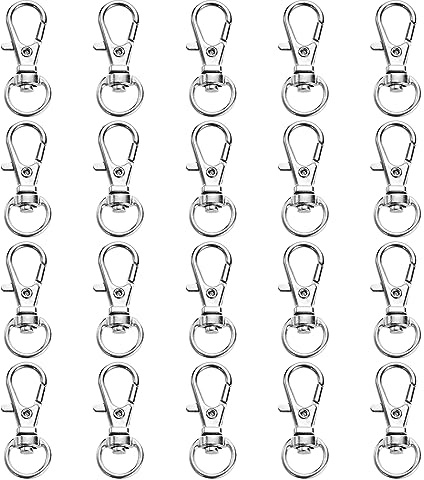SULIUDAJI 20 Stücks Schlüsselring Edelstahl Karabiner Schlüsselanhänger Basteln Selber Machen Ringe Karabinerhaken Mit Drehgelenk